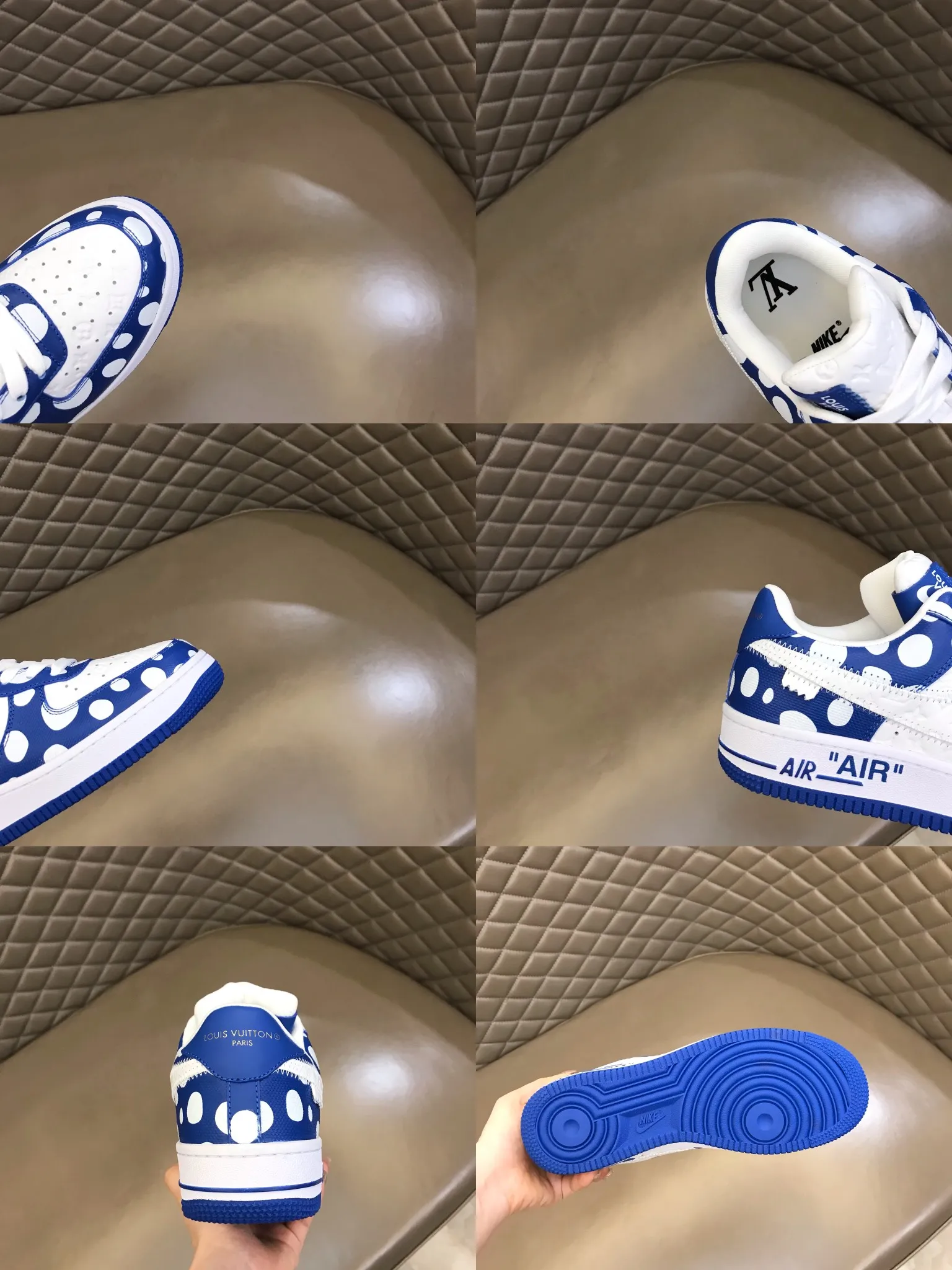Men's shoes 💰p420 "*OUIS *UITTO*x" x OFF-WHITE x Nike tripartite collaboration! Yayoi Kusama's collaboration series is a trendy men's casual sports shoe with unrivaled color matching. The design idea basically continues the style of THE TEN. The Swoosh line and tongue label have a very familiar visual effect, and are both fashionable and trendy! A must-have for fashionistas! The effect on your feet is absolutely stunning!  Size: 38-45